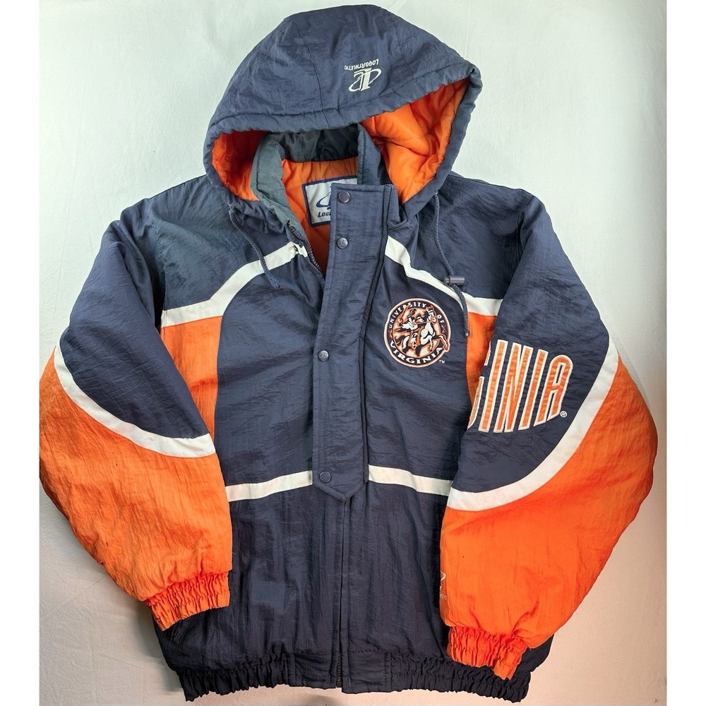 VINTAGE LOGO ATHLETIC UNIVERSITY OF VIRGINIA FULL ZIP PUFFER JACKET COAT